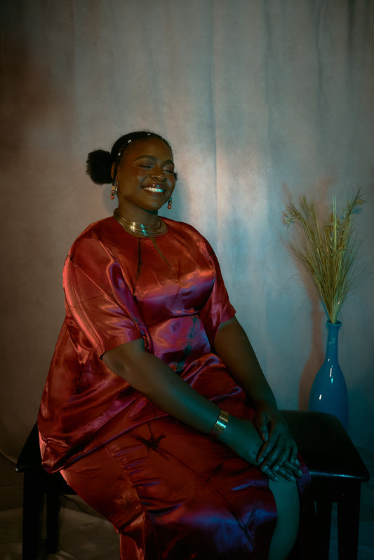 Adun Silk Slit Dress